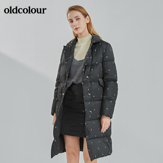 oldcolour2021冬季新款时尚气质休闲百搭中长款羽绒服女N42093287 商品图2