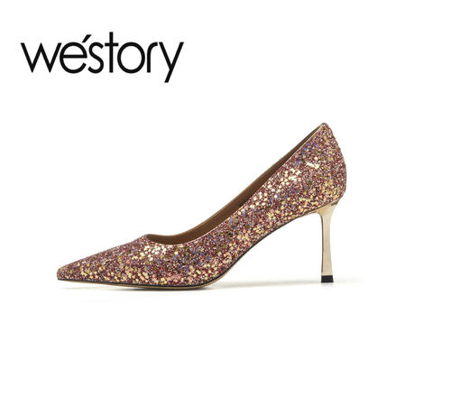 westory2023新款婚鞋新娘鞋满钻尖头细高跟两穿宴会鞋女55101 商品图1