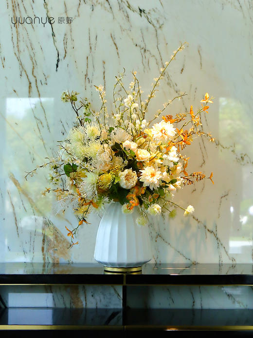 高档轻奢客厅装饰插花餐桌花假花仿真花摆设酒店大堂家居花艺摆件 商品图2