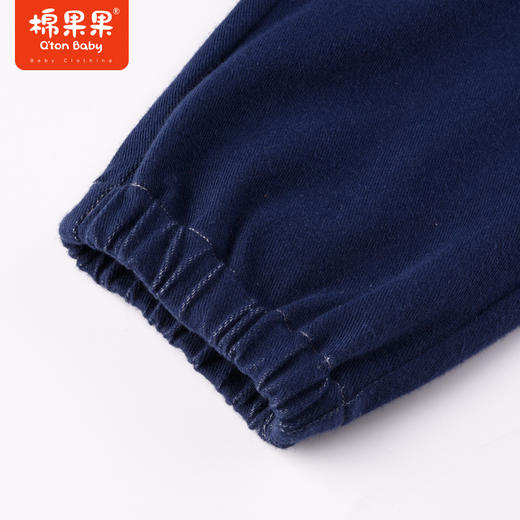 棉果果商场同款春季新品男童百搭休闲深蓝耐脏上身效果棒修饰腿型针织长裤M112100223035 商品图3