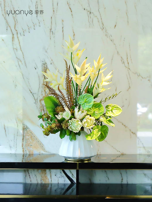 高档轻奢客厅装饰插花餐桌花假花仿真花摆设酒店大堂家居花艺摆件 商品图1