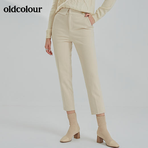 oldcolour2021冬季新款宽松垂感直筒修身百搭休闲裤N42073211 商品图0