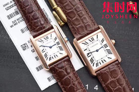 卡地亚TANK坦克系列 玫金壳 女士腕表 复古扣 采用美洲鳄鱼皮表带 搭载瑞士朗达石英机芯