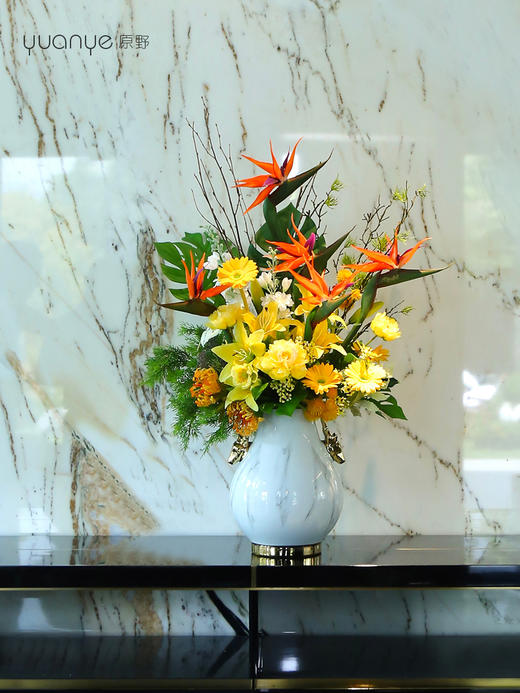高档轻奢客厅装饰插花餐桌花假花仿真花摆设酒店大堂家居花艺摆件 商品图0