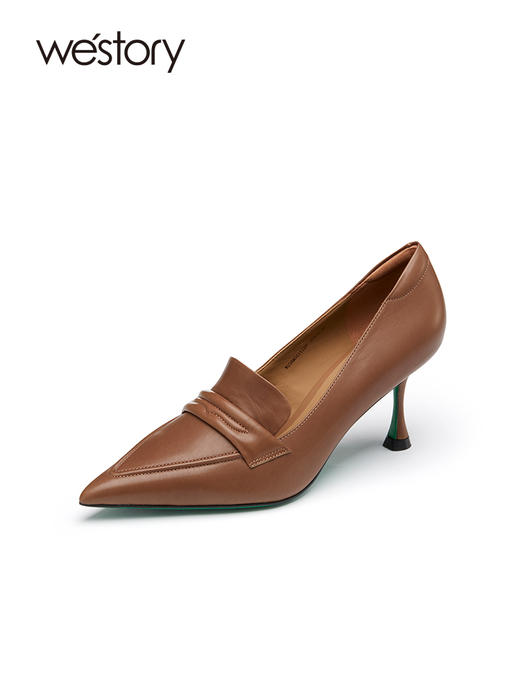 westory2023春新款尖头气质小猫跟设计感小众玛丽珍高跟鞋女55111 商品图2