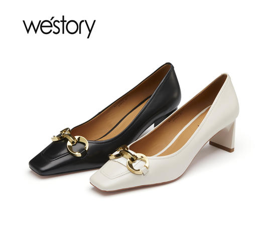 westory23年新款真皮一脚蹬气质浅口单鞋女55091 商品图0