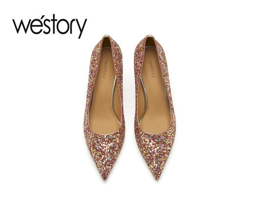 westory2023新款婚鞋新娘鞋满钻尖头细高跟两穿宴会鞋女55101 商品图2