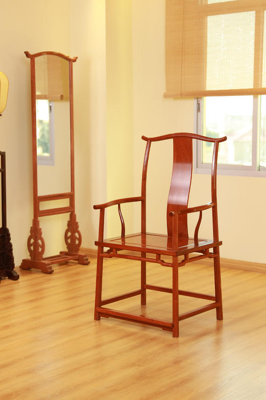 红桥红  家具严选  缅甸花梨（大果紫檀）【经典 四出头八角 官帽椅】 商品图1