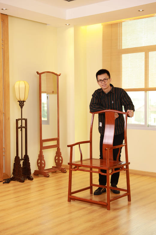 红桥红  家具严选  缅甸花梨（大果紫檀）【经典 四出头八角 官帽椅】 商品图8