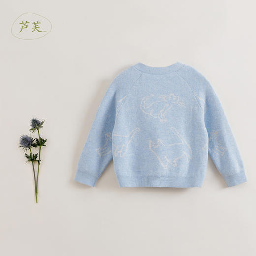 【打折】【马克珍妮 芦芙】春装新款 女童涂鸦猫咪V领针织开衫230296 商品图4