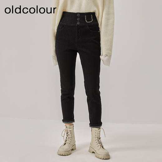 oldcolour冬季新款气质修身高腰显瘦百搭直筒九分牛仔裤女 商品图2