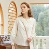famecoco范可儿纯棉双层领衬衫女春季灯笼袖米黄色上衣FAB1BH001 商品缩略图3