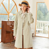 famecoco范可儿简约外套女春季撞色绑带中长款风衣气质FAB1AA001 商品缩略图0