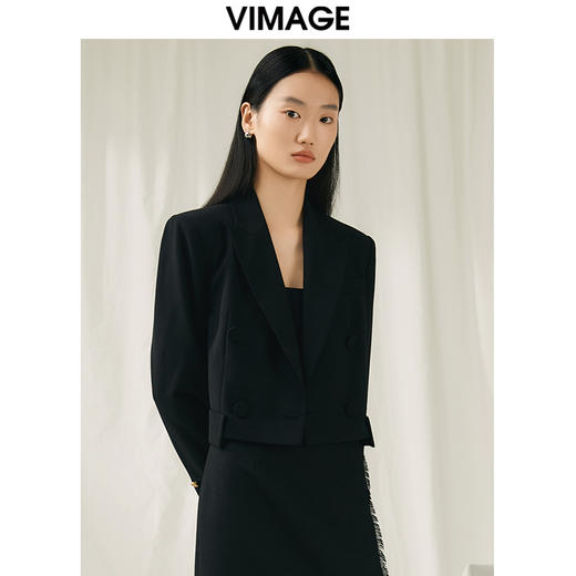 VIMAGE纬漫纪春季新款显瘦短外套V1903504 商品图3