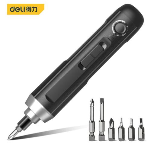得力锂电直柄螺丝批可调速3.6V(黑) 商品图0