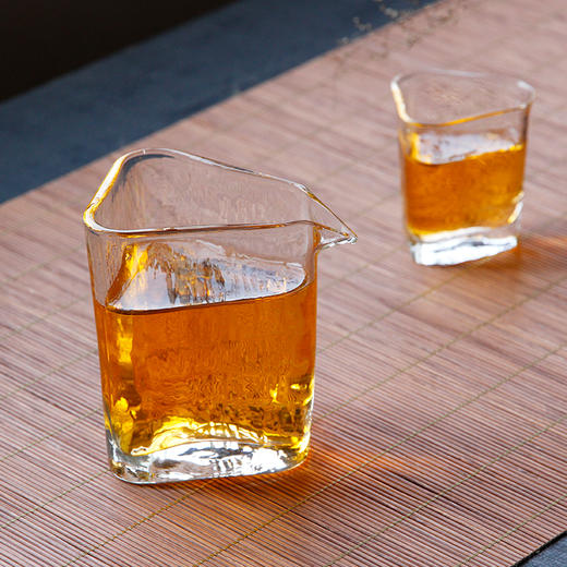 璃海匠心三角公道杯耐热玻璃锤纹公杯分茶器高档日式加厚复古公杯 商品图2