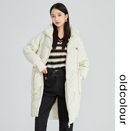 oldcolour2022年冬季新款时尚通勤90%白鸭绒中长款羽绒服女N43093381 商品图0