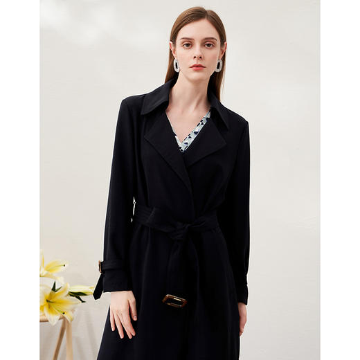 EITIE爱特爱春季新款束腰显瘦修身百搭通勤风衣6904604 商品图8