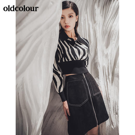 oldcolour2021冬季新款时尚豹纹紧身显瘦长袖套头衫GN41052912 商品图2