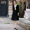 IWY/高级感缎面领西装连衣裙女气质职业裙子收腰大摆接拼黑色西服裙Q829 商品缩略图0