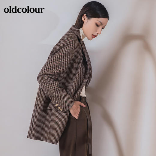 oldcolour2021冬季新款时尚气质千鸟格西装外套GN41048928 商品图2