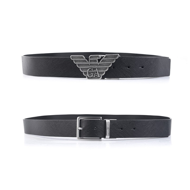 【特惠秒】Emporio Armani 男士做旧可换双头（大鹰+插针）真皮腰带 套装 10244