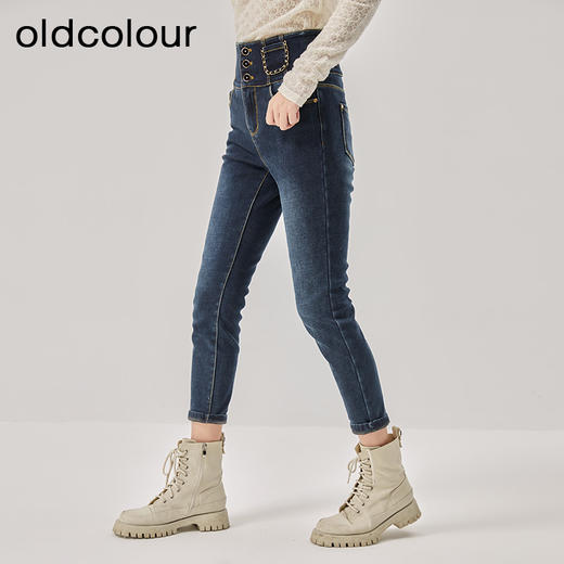oldcolour冬季新款气质修身高腰显瘦百搭直筒九分牛仔裤女 商品图4