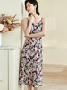 剩S 米思阳2024秋季新款时尚淑女印花V领吊带裙百搭A字长款连衣裙0494 商品缩略图2