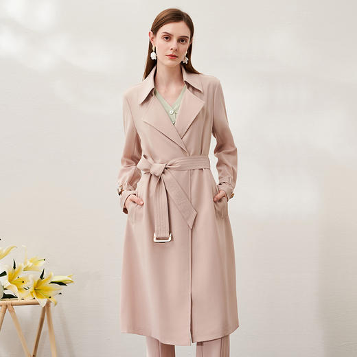 EITIE爱特爱春季新款束腰显瘦修身百搭通勤风衣6904604 商品图2