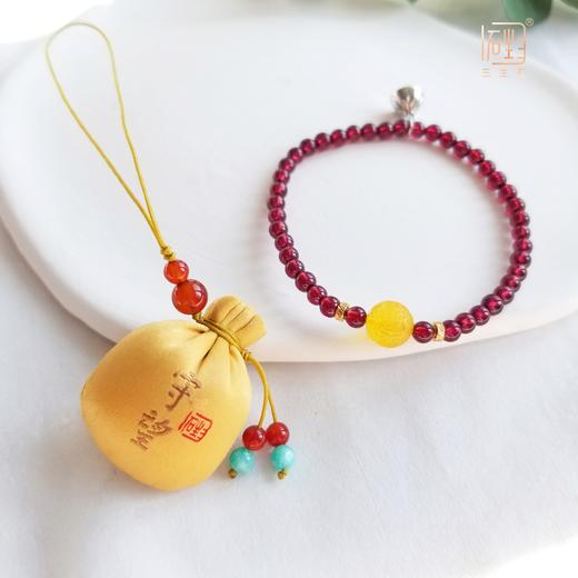 石榴石琥珀回纹手链+祈福香包套装 商品图2