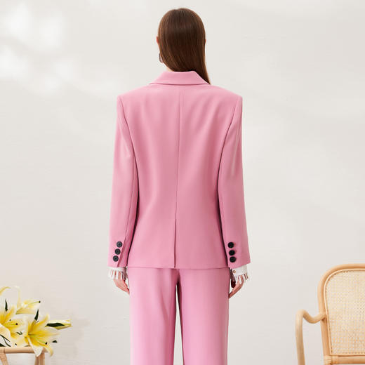 EITIE爱特爱春季新款时尚通勤干练双排扣显瘦西装外套女6903604 商品图4