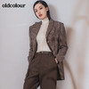 oldcolour2021冬季新款时尚气质千鸟格西装外套GN41048928 商品缩略图3