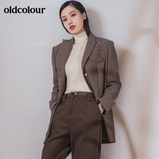 oldcolour2021冬季新款时尚气质千鸟格西装外套GN41048928 商品图3