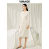 VIMAGE纬漫纪春季新款纯色垂感优雅连衣裙V1907503 商品缩略图1