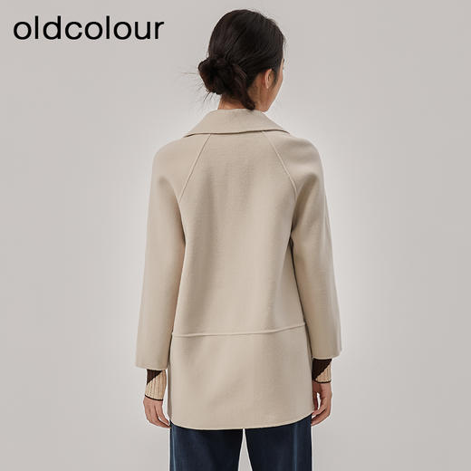 oldcolour2022冬季新款纯色中长款双面羊绒大衣高级感气质呢外套 商品图4