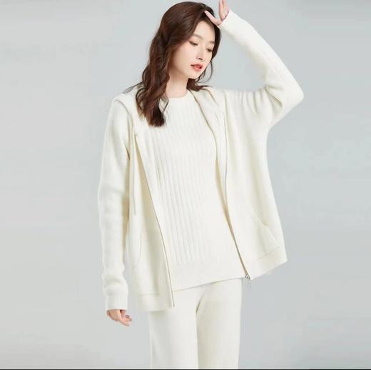 东黎 • 小山羊绒女士秋冬运动连帽休闲开衫 21BBC38 商品图0