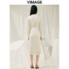 VIMAGE纬漫纪春季新款纯色垂感优雅连衣裙V1907503 商品缩略图4