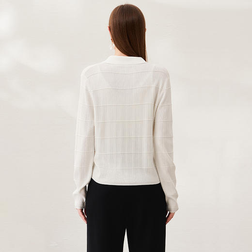 EITIE爱特爱春季新款时尚气质简约纯色针织衫上衣6901603 商品图10