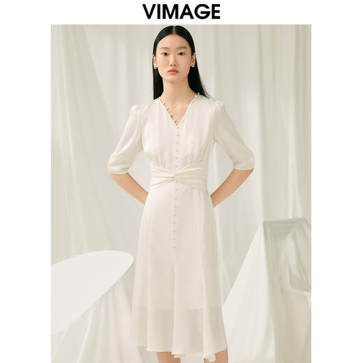 VIMAGE纬漫纪春季新款简约大方连衣裙V1907534 商品图5
