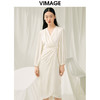 VIMAGE纬漫纪春季新款纯色垂感优雅连衣裙V1907503 商品缩略图5