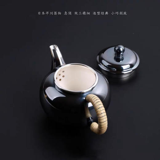 日本原装进口银本铺熏银小乌龙泡茶壶 铜镀银壶 日式功夫茶具 商品图3