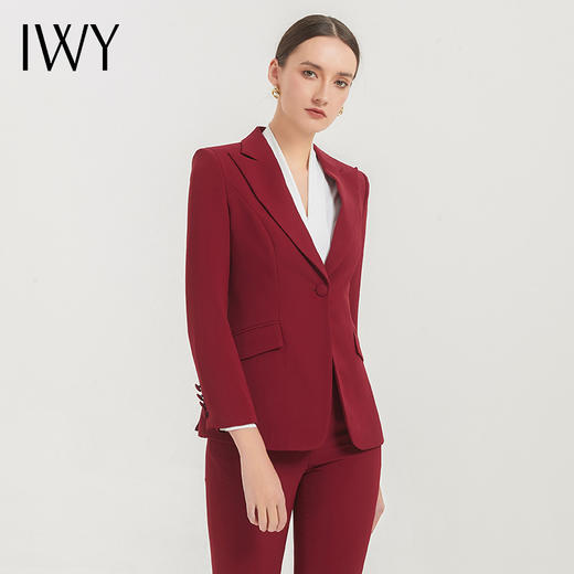 IWY/时尚红色西装套装女职业装名媛气质女神范工作服高端年会正主持装CP11359 商品图0