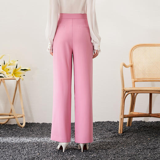 EITIE爱特爱春季新款修身显瘦百搭高腰直筒西装裤子休闲裤6905603 商品图4