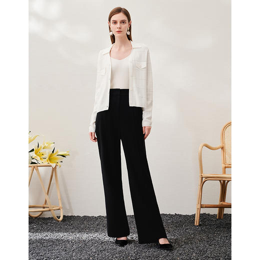 EITIE爱特爱春季新款时尚气质简约纯色针织衫上衣6901603 商品图9