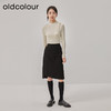 oldcolour2022冬新款黑色高腰显瘦休闲不规则包臀中长款半身裙女 商品缩略图2