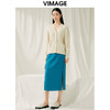 VIMAGE纬漫纪春季新款时尚气质显瘦高腰开叉半身裙女V1906505 商品缩略图1