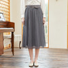 Famecoco范可儿超火腰封网纱裙春季a字垂感百褶半身裙女FAB1HA009 商品缩略图3