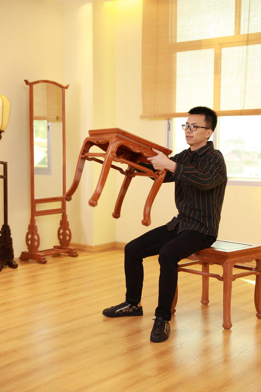 红桥红  家具严选  缅甸花梨(大果紫檀）  【51 三弯腿罗锅枨 方凳】 商品图7