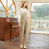 Famecoco范可儿纯棉背带裤女宽松慵懒风春秋季阔脚连体长裤FAB1GF001 商品缩略图1