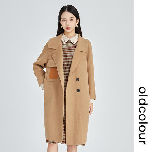 oldcolour2022冬季新款驼色高端气质长款双面羊毛呢子大衣外套女N43156389 商品图1
